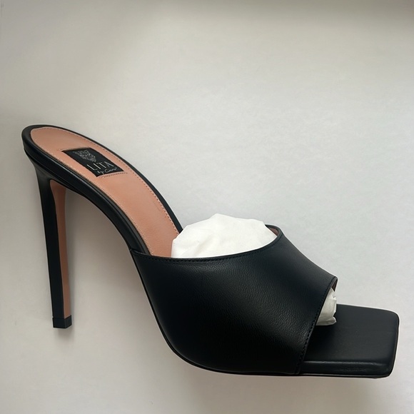 LITA by Ciara Black Solid Square Toe Slide Sandals, L1028-11 Size 42 New in Box - Picture 8 of 14